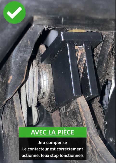Cale contacteur de feux stop Renault 4 (R4) – Compensation du jeu de pédale